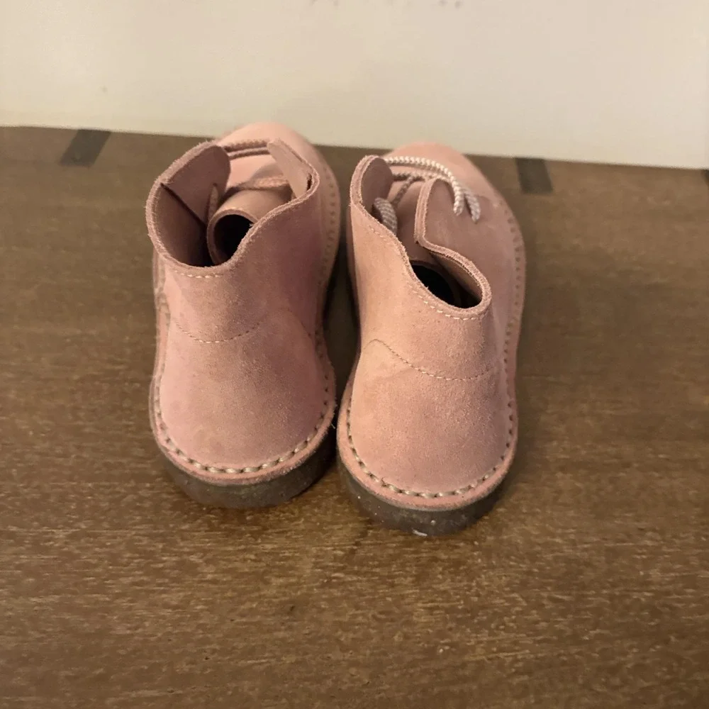 Crewcuts Boots Kids Size 3 Pink Leather Desert Chukka Ankle Made In Italy